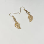 Gold Tone Leaf Earrings - Bodacious Bijous