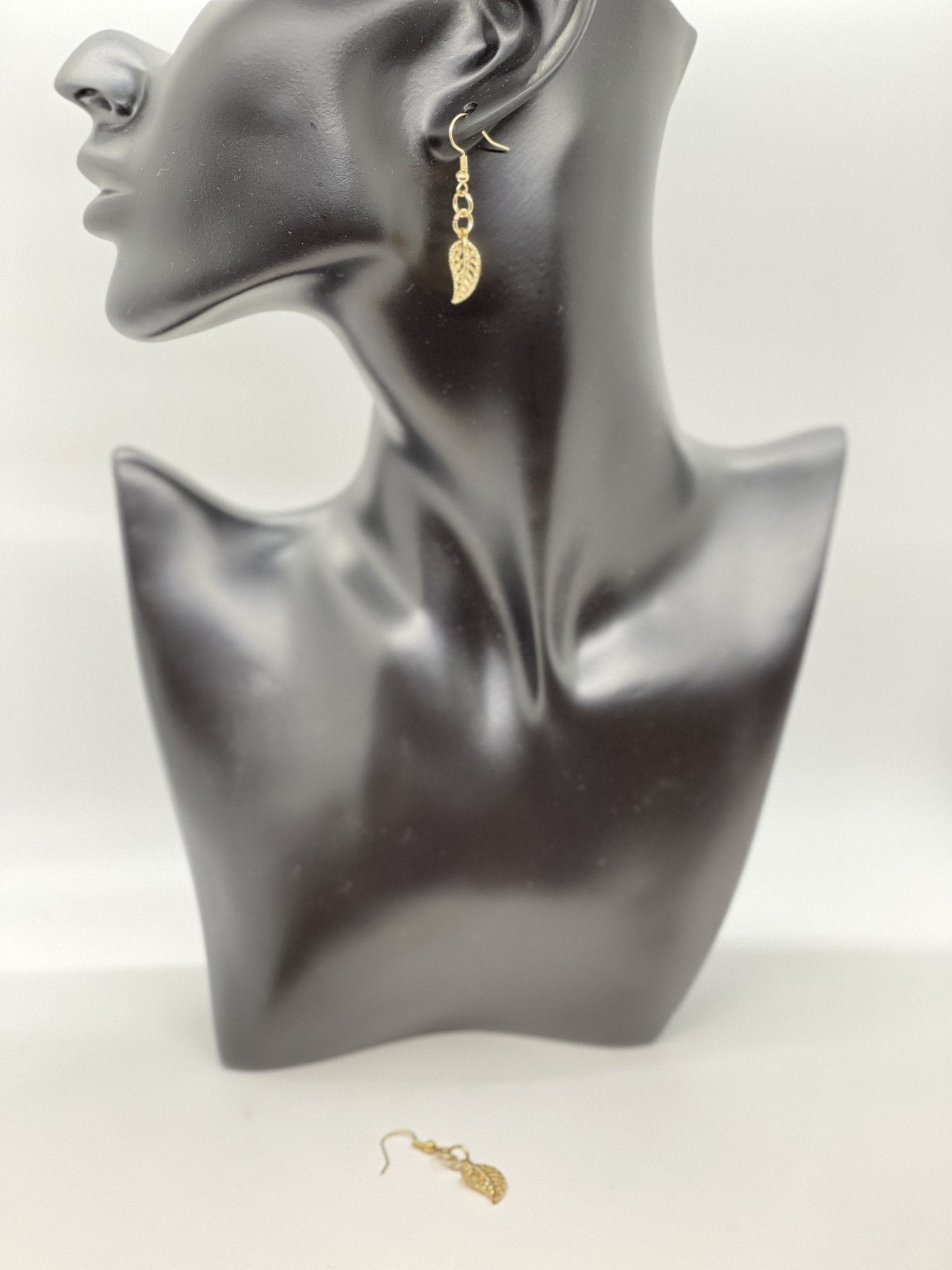 Gold Tone Leaf Earrings - Bodacious Bijous