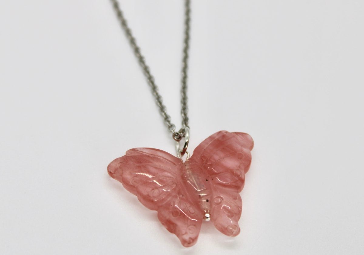 Hand Carved Butterfly Necklace - Bodacious Bijous