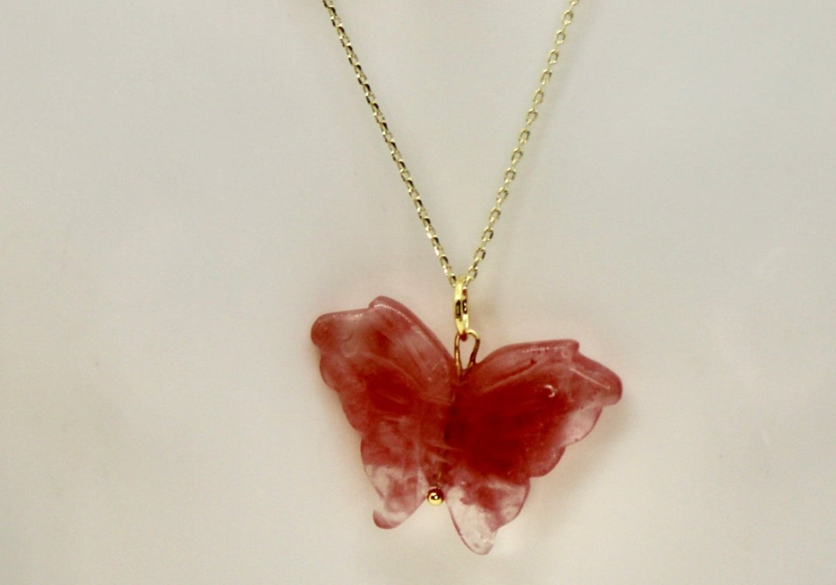 Hand Carved Butterfly Necklace - Bodacious Bijous