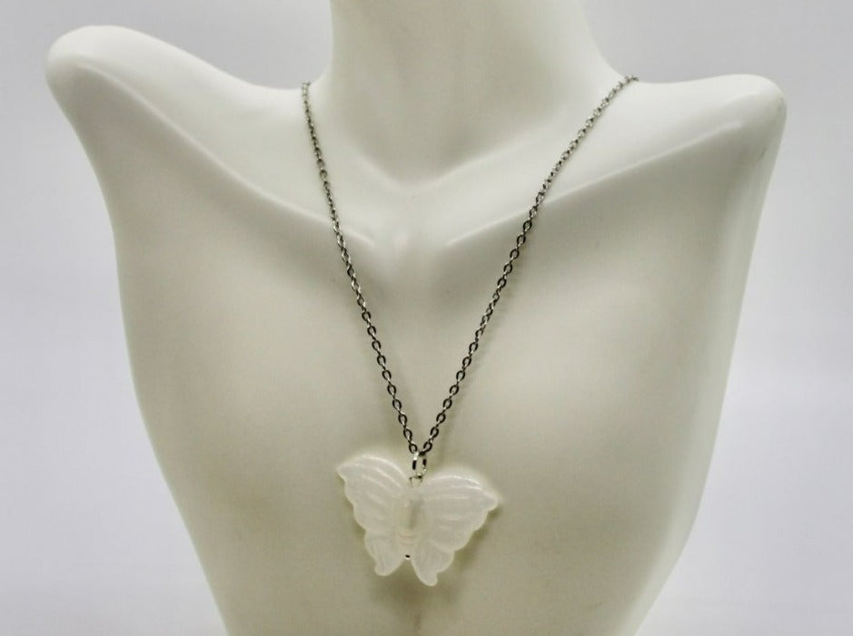 Hand Carved Butterfly Necklace - Bodacious Bijous