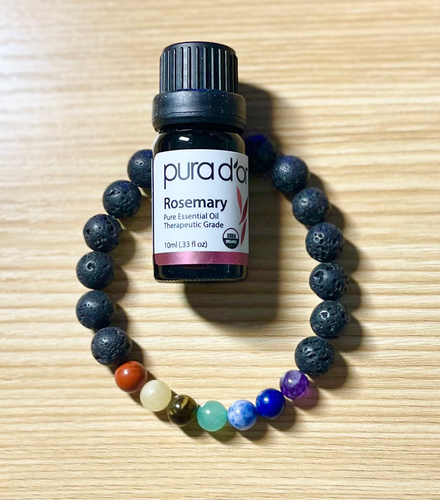Lava Chakra Bead Bracelet w/Free Essential Oil - Bracelets