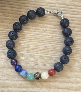 Lava Chakra Bead Bracelet w/Free Essential Oil - Bracelets