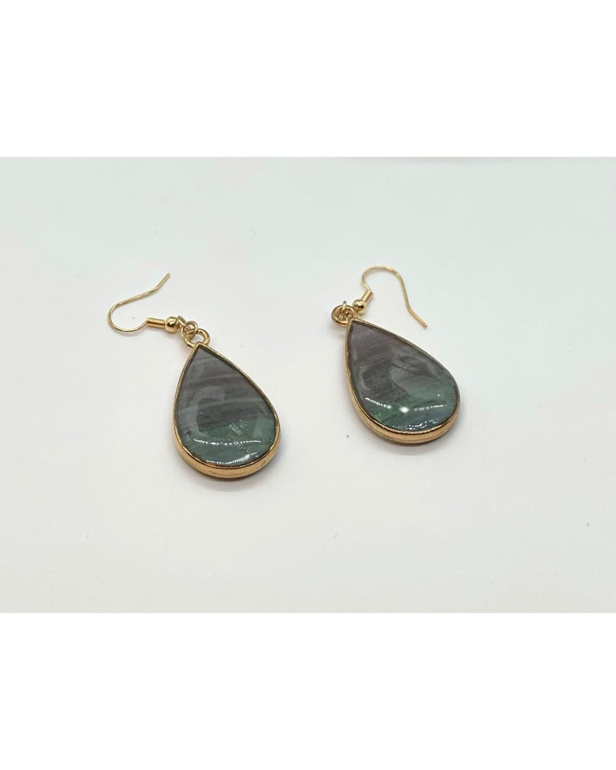 Motley Oval Earrings with Brass Colored Accents - Bodacious Bijous