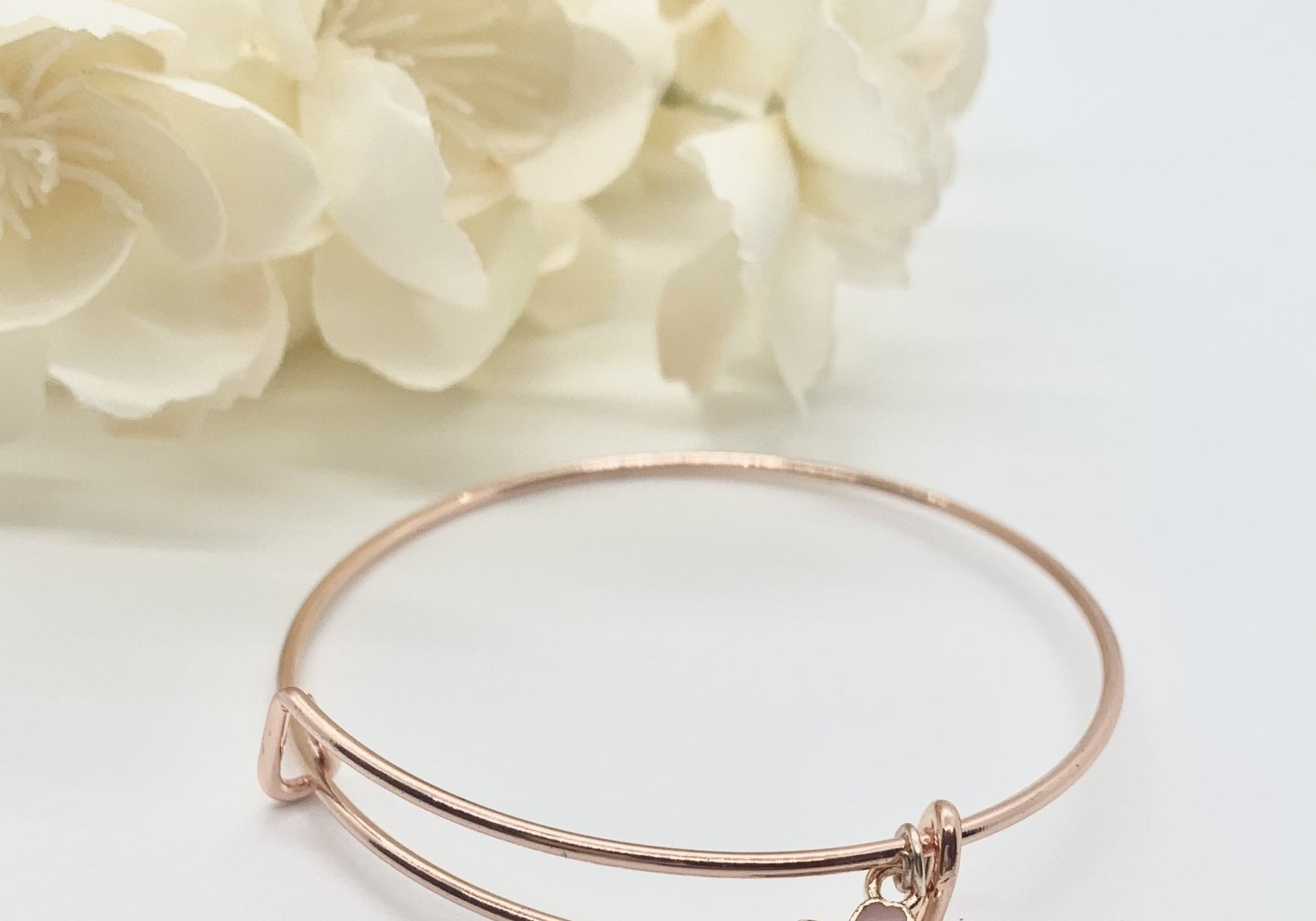 Pink Rose Gold Charm Bracelets - Bodacious Bijous