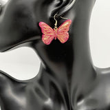 Red & Gold Butterfly Earrings - Bodacious Bijous