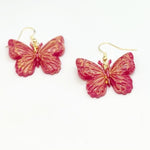 Red & Gold Butterfly Earrings - Bodacious Bijous